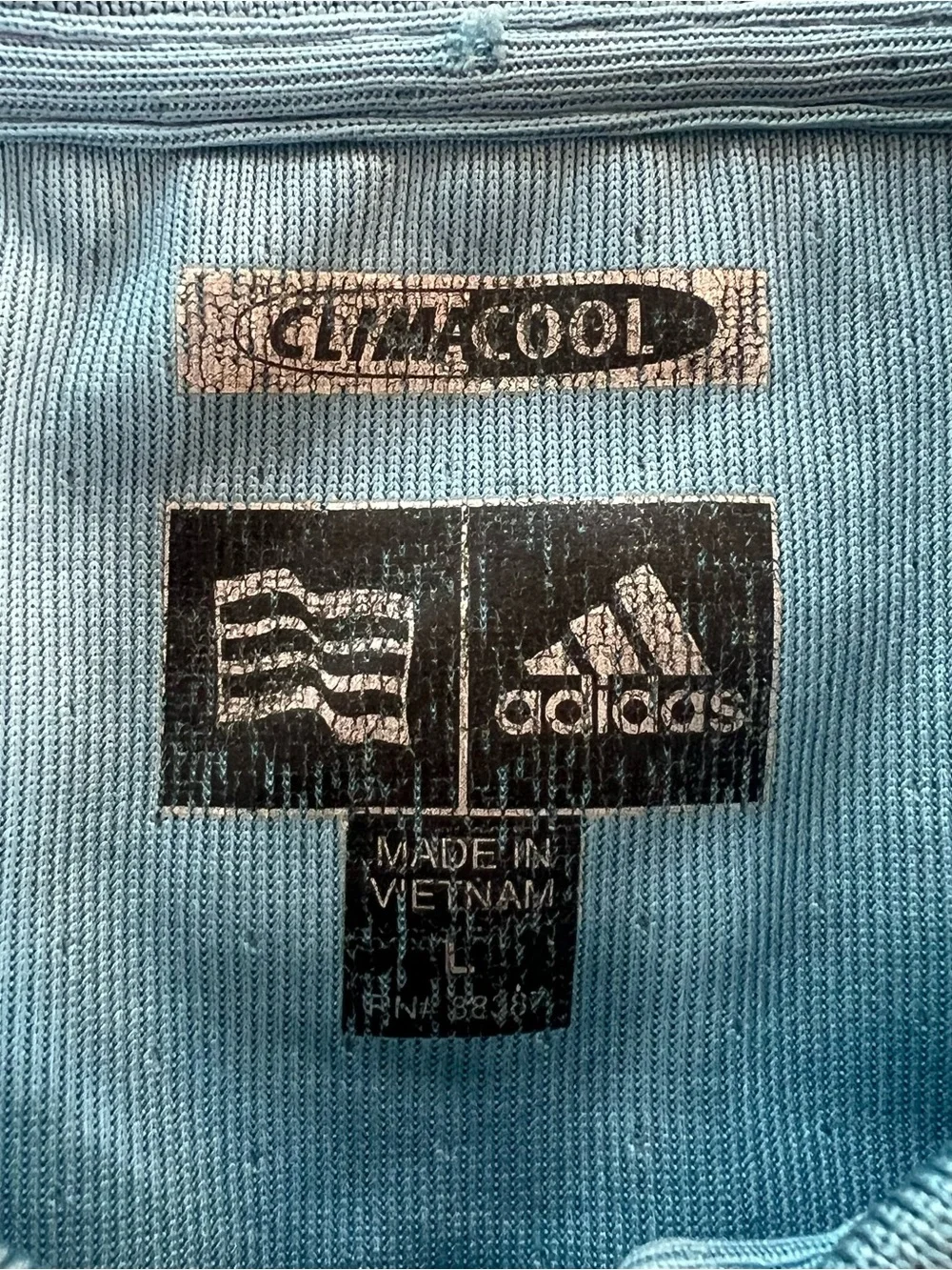 Adidas ClimaCool Golf Polo Shirt Blue White Quarter Zip Men’s Large